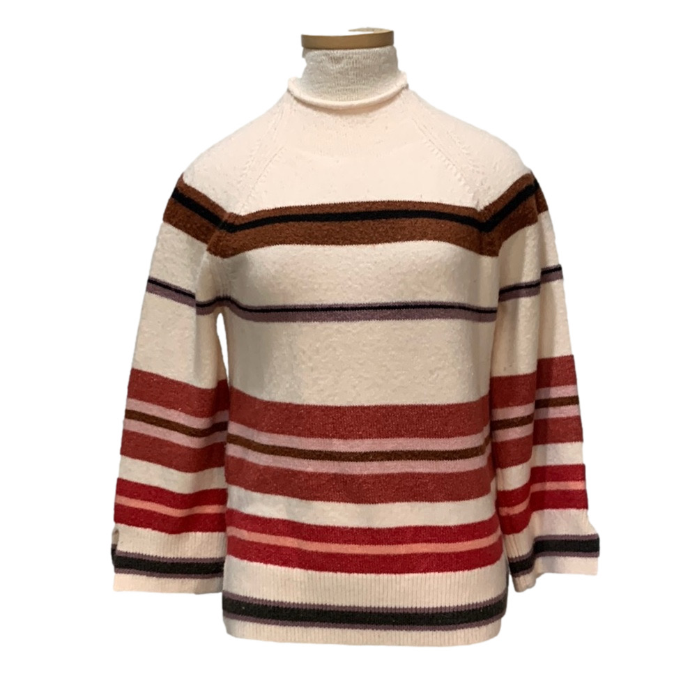 Loft sz MP chunky striped high neck sweater
